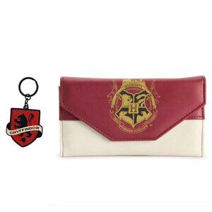 Harry Potter Hogwarts Wallet with Gryffindor Keychain Combo - Wizarding World